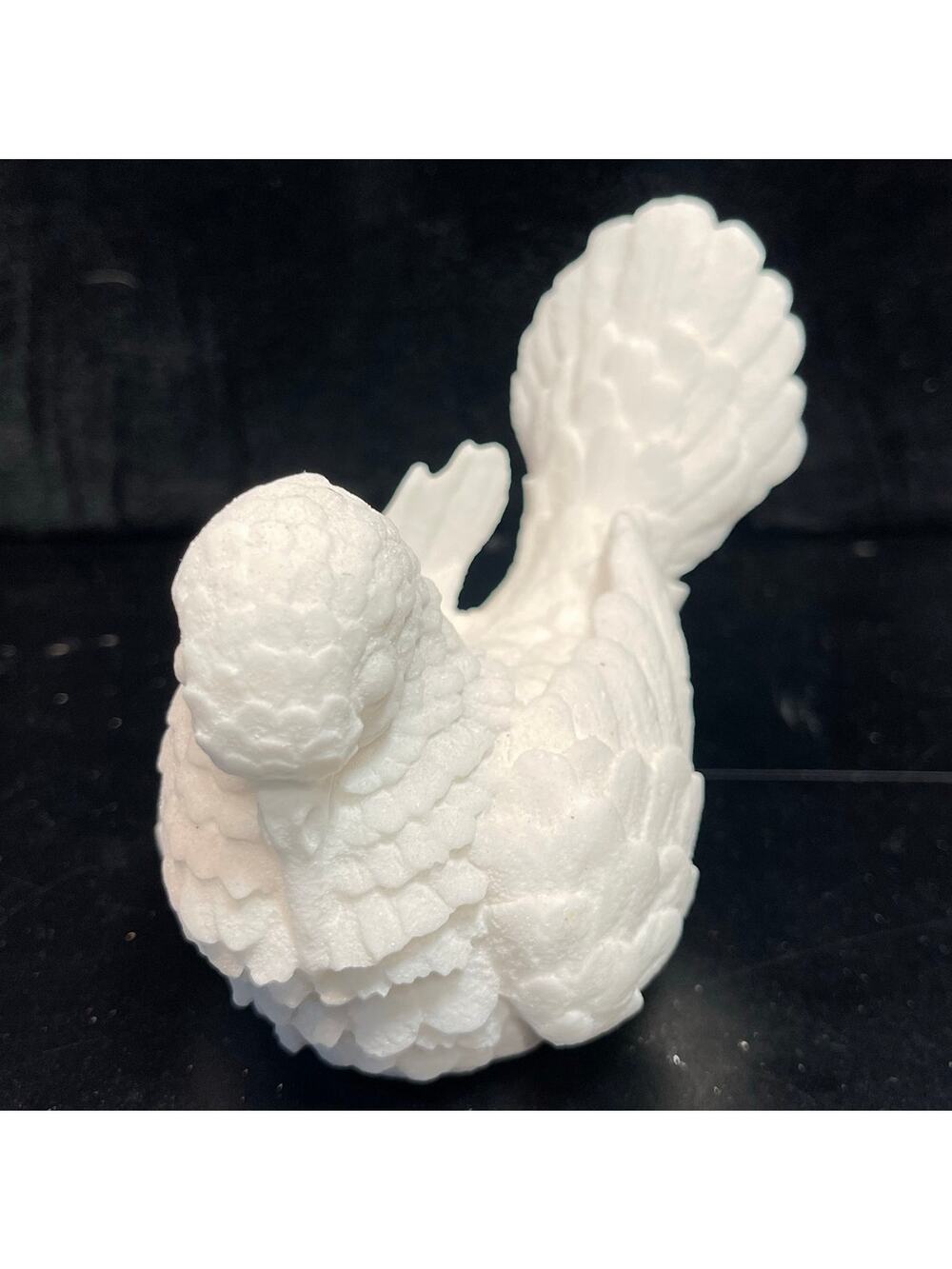 Vintage A Santini Italian Alabaster White Dove Figurine Bird Sculpture Italy 4"